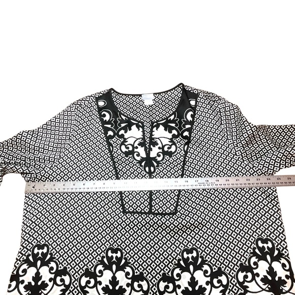 CHICO’S Easy Care Poly Geometric Print Tunic Top Sz 16 - Picture 6 of 12